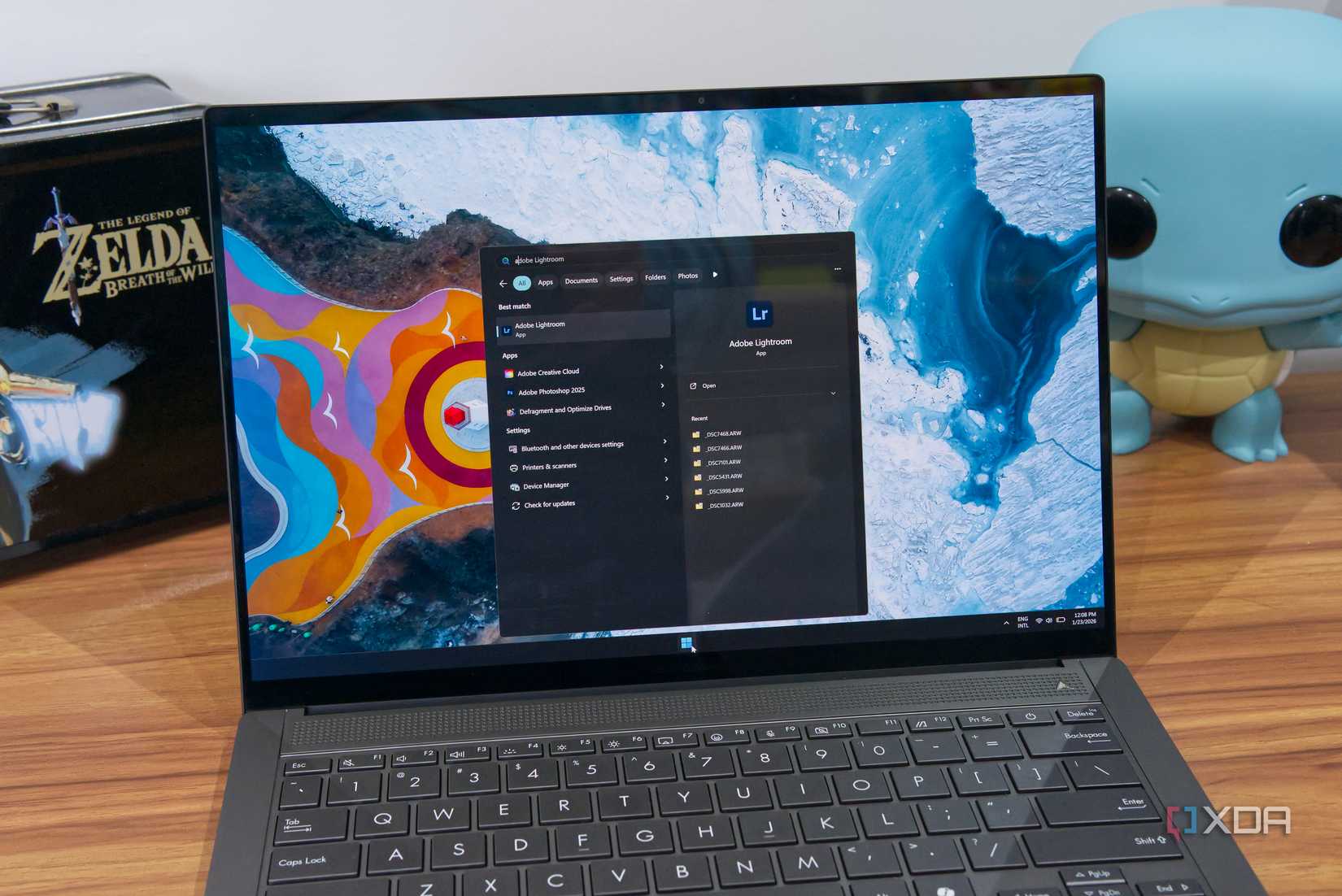 A Windows 11 laptop showing the search interface