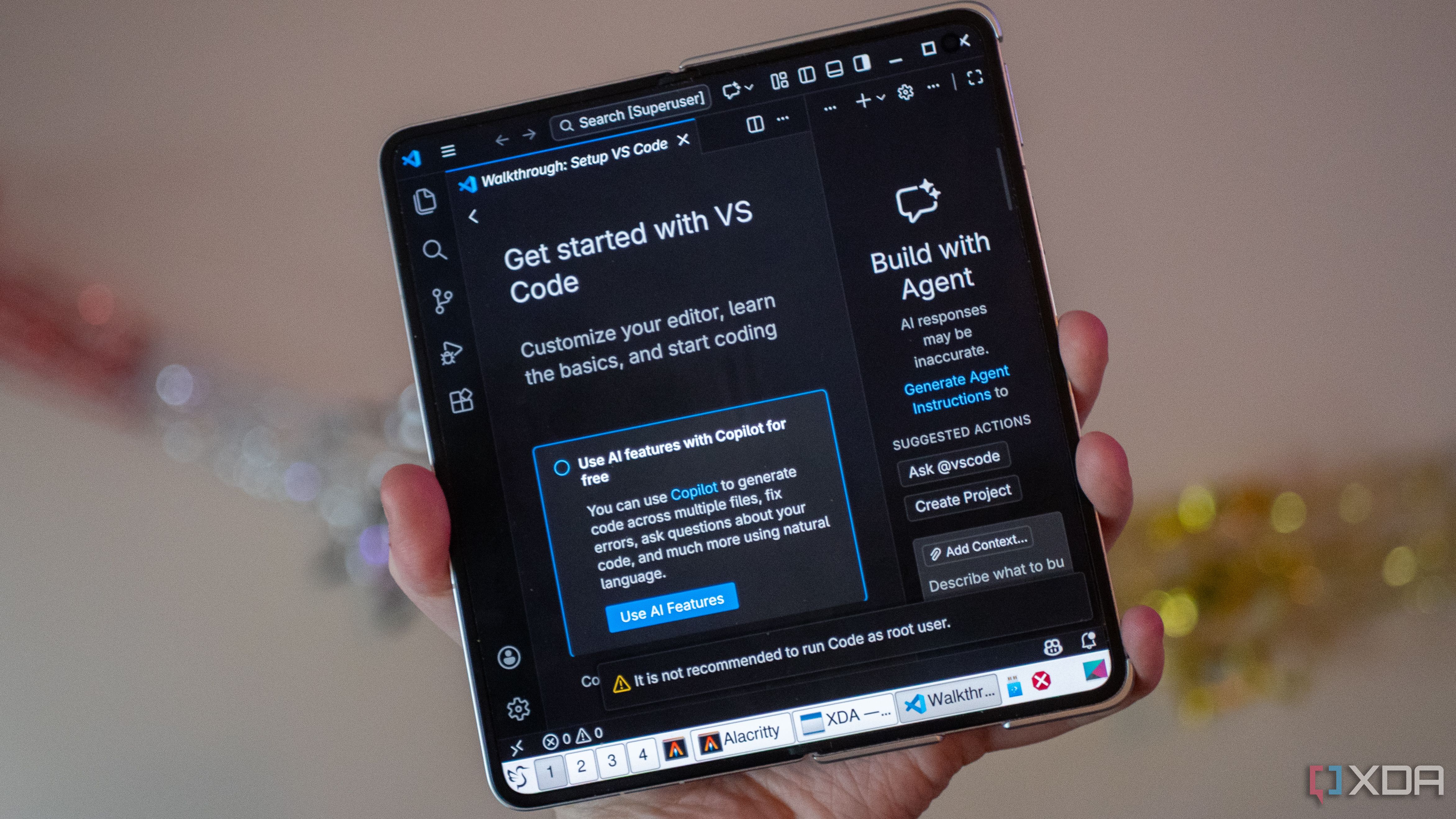 VS Code running on Local Desktop on Android