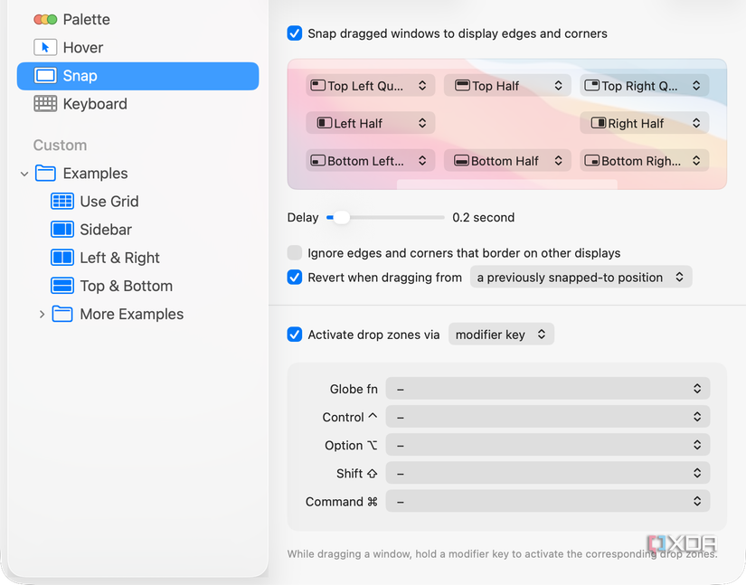 Configuración de ajuste de Moom