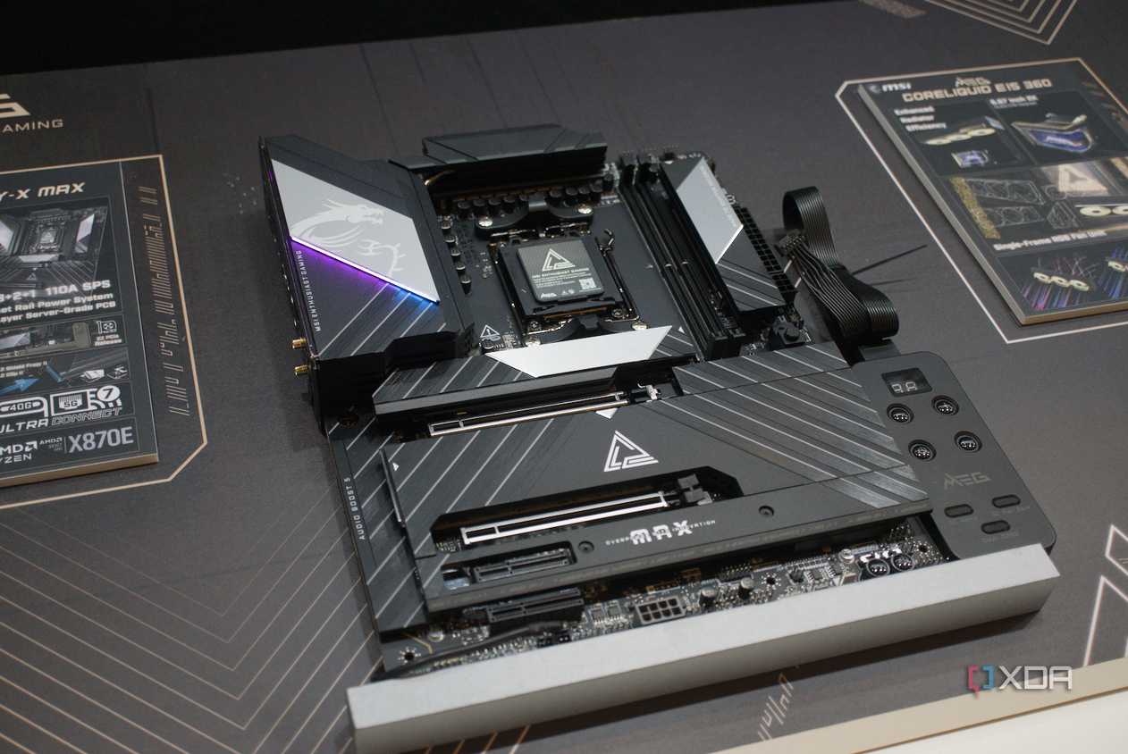 An image of the MSI MAG X870-E Max motherboard.