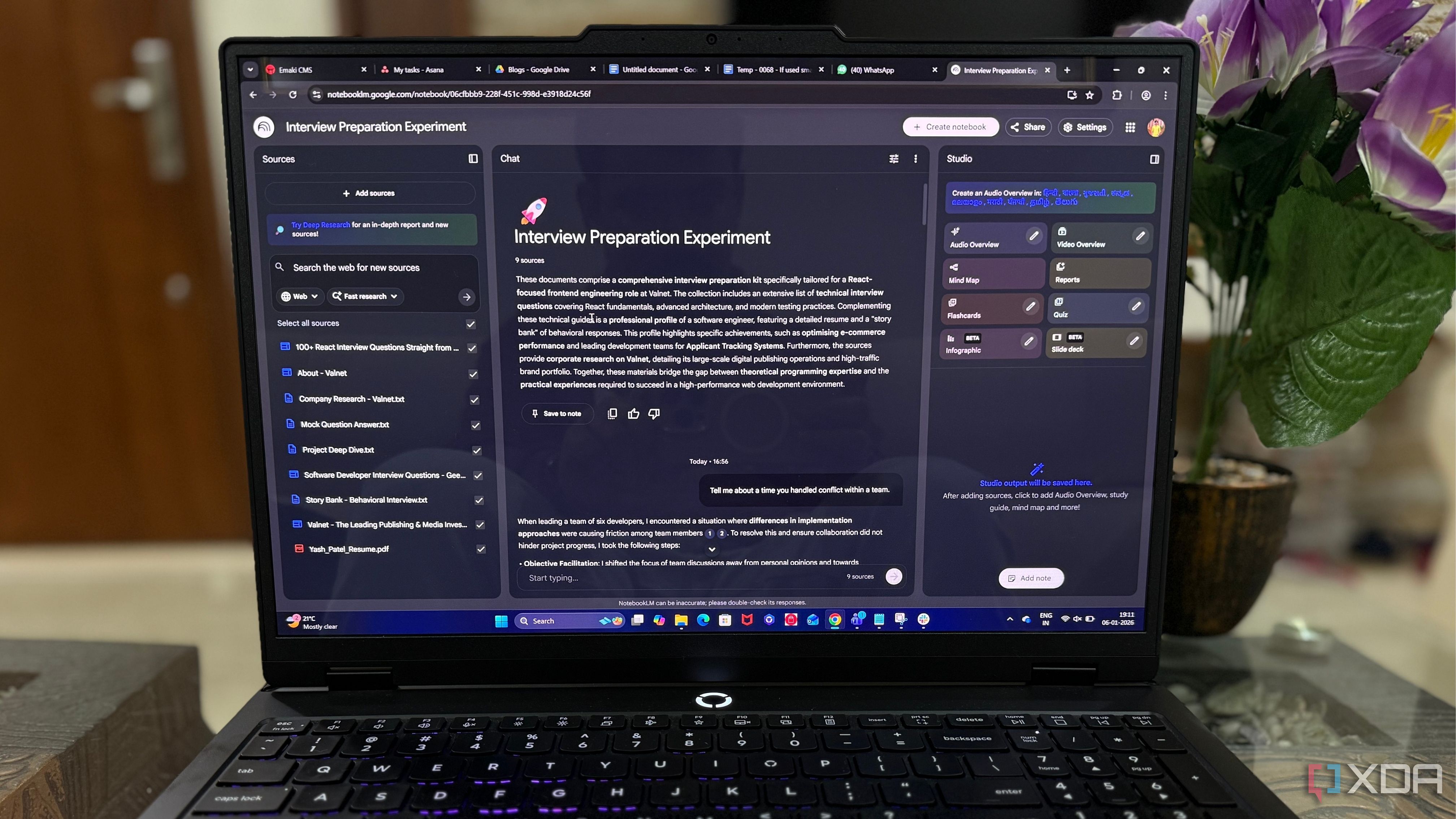NotebookLM for interview preparation