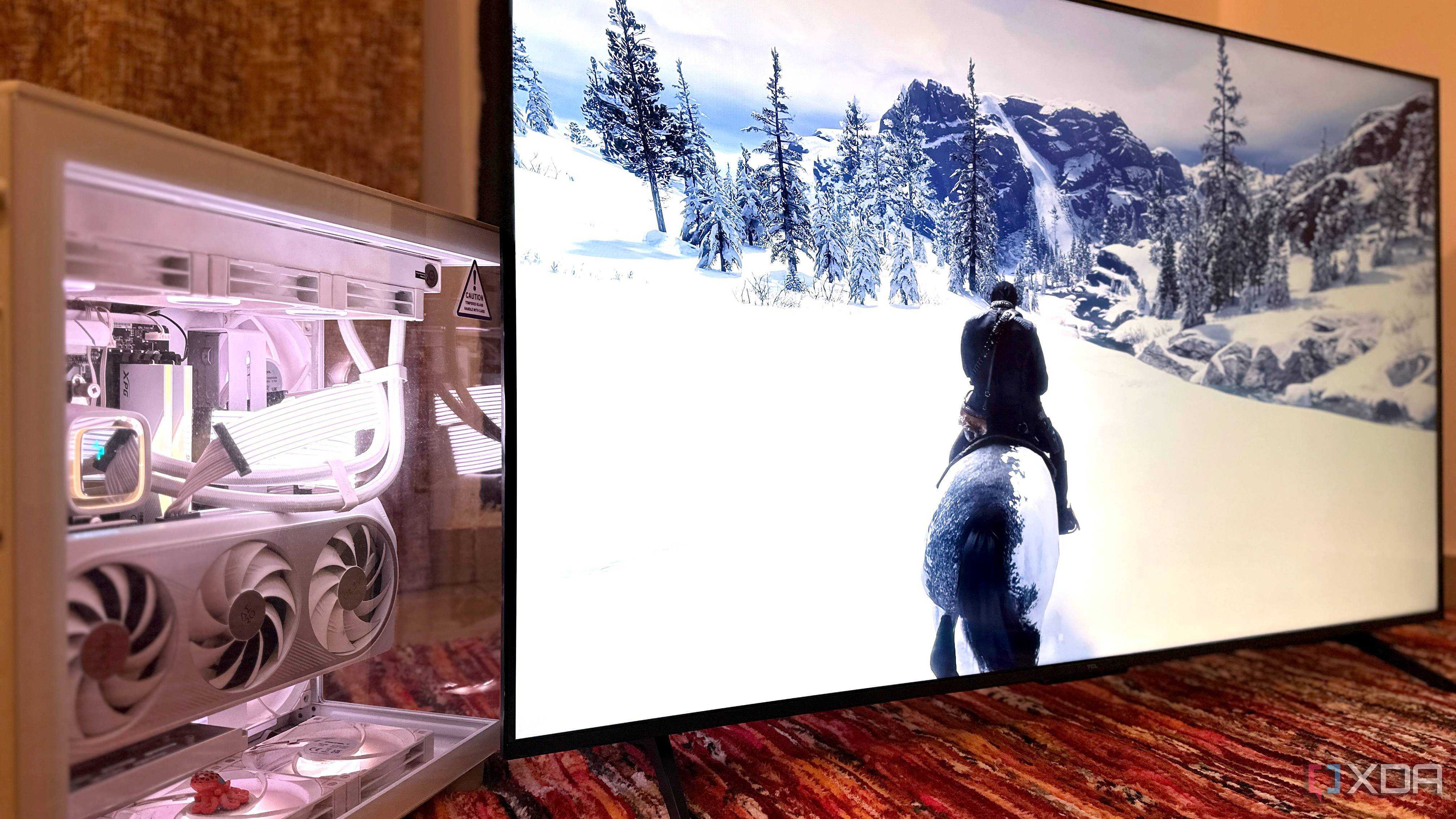 Red Dead Redemption 2 playing on a 4K TV.