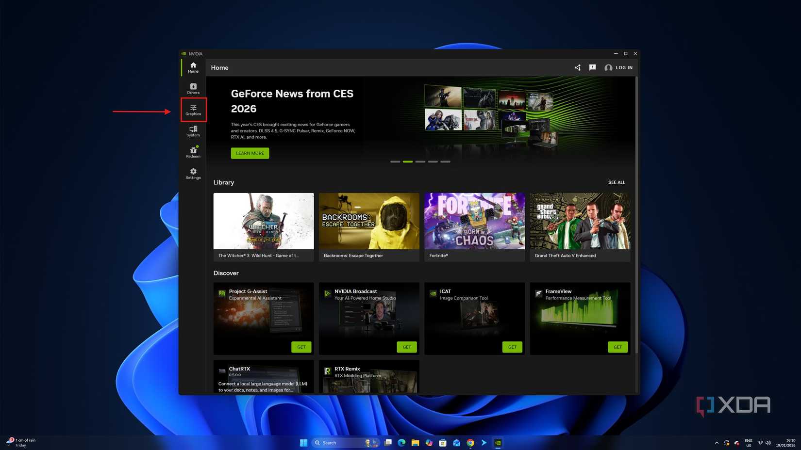 Una captura de pantalla de la aplicación Nvidia.