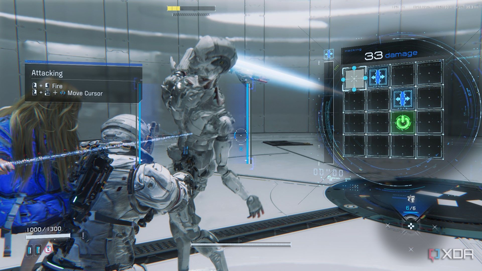 A gameplay screenshot from Pragmata Sketchbook.