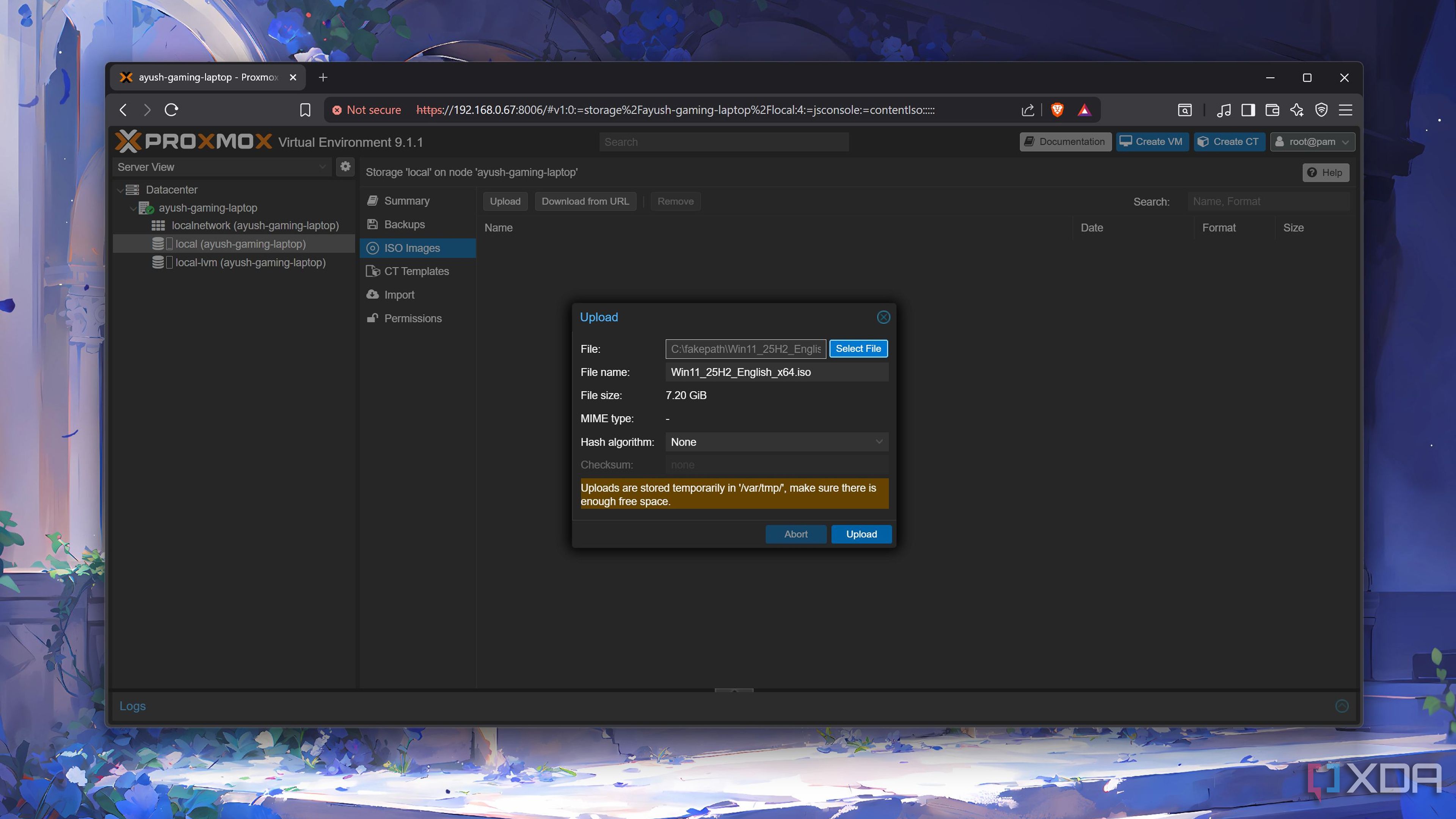 Adding a Windows 11 ISO to Proxmox