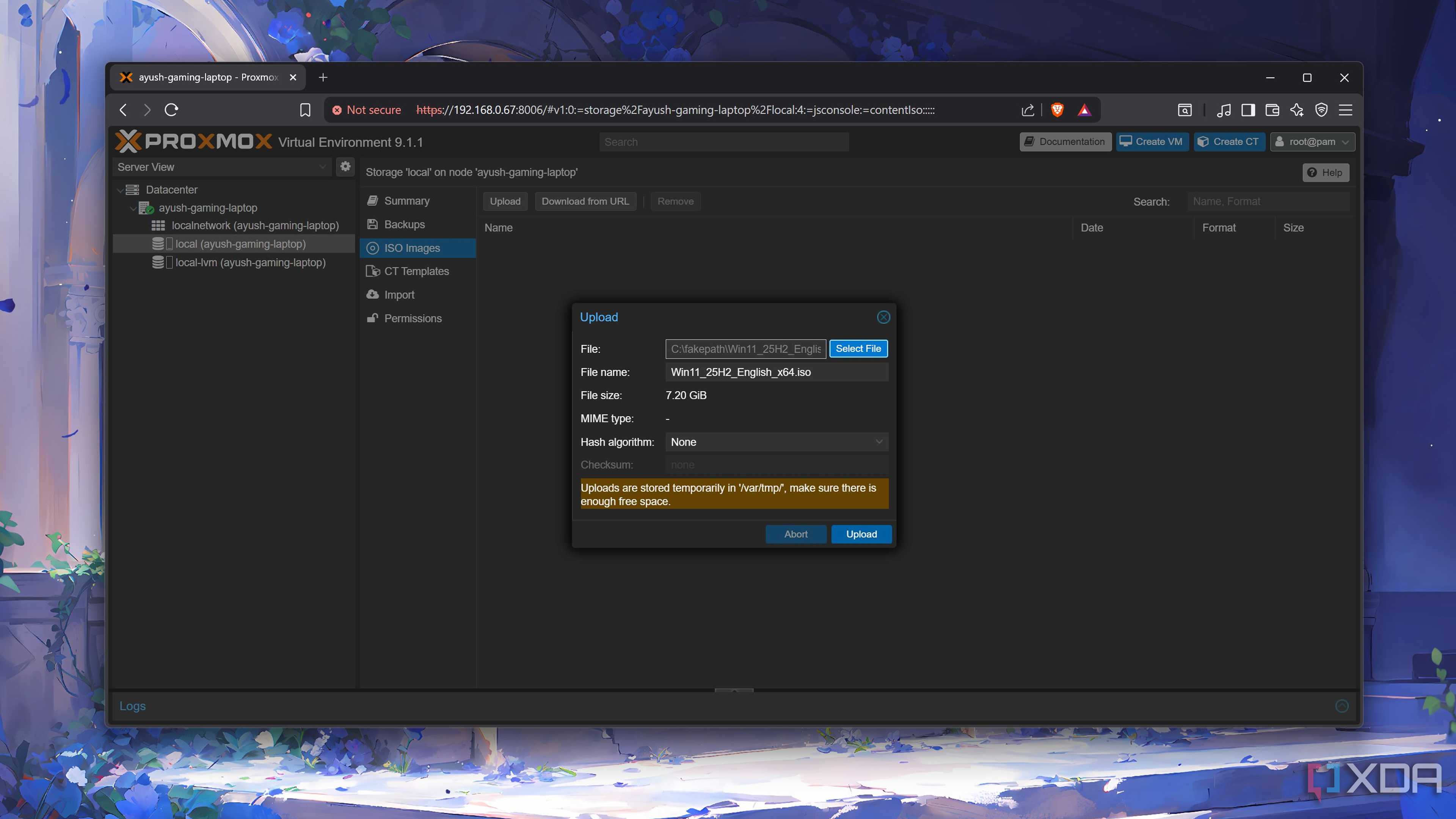 Adding a Windows 11 ISO to Proxmox