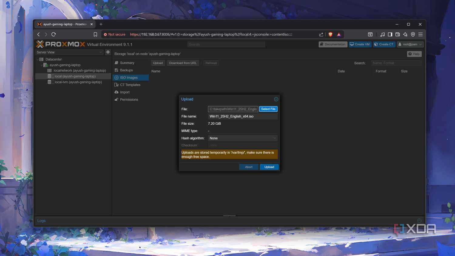 Adding a Windows 11 ISO to Proxmox