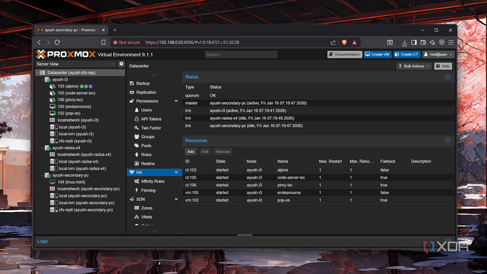 I was short on Proxmox nodes, so I used ZFS replication to save my home ...
