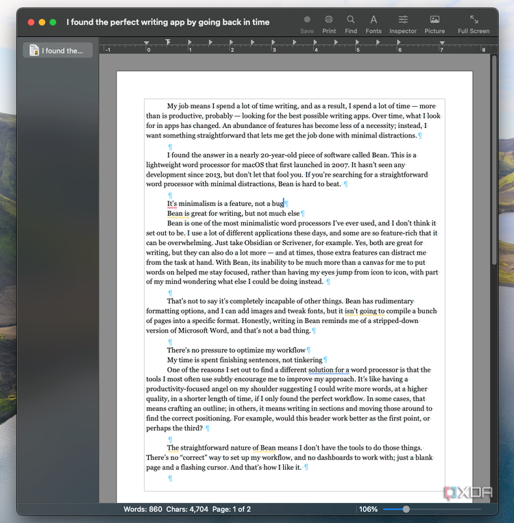 Minimal features mean minimal distractions