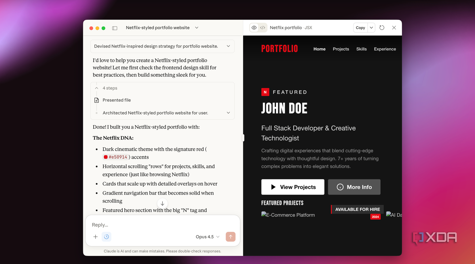 característica del artefacto claude