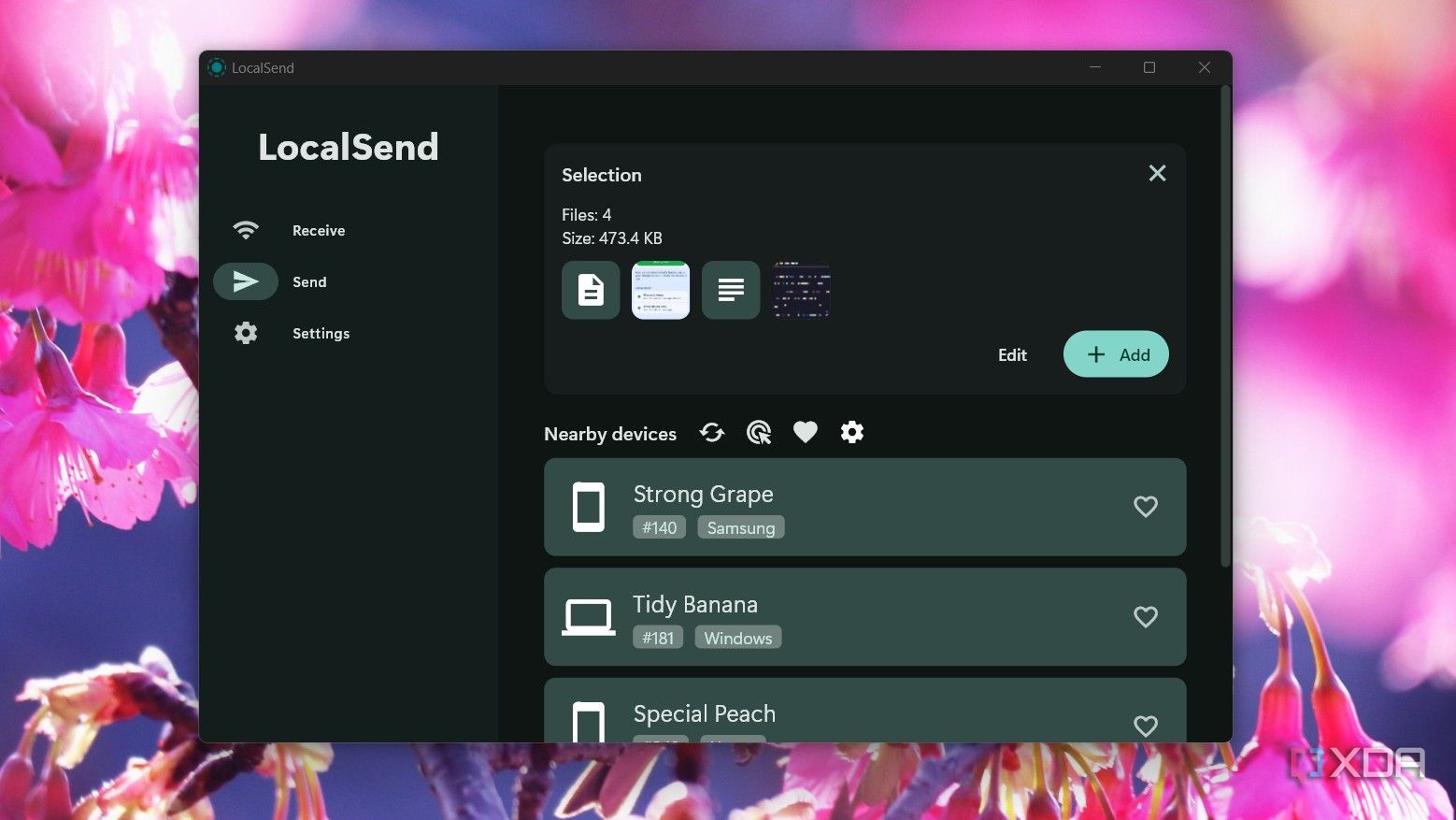 передача различных типов файлов через localsend