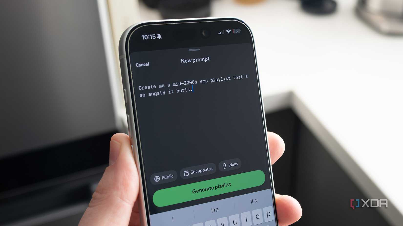 Spotify's Prompted Playlist feature on an iPhone 17 Pro 