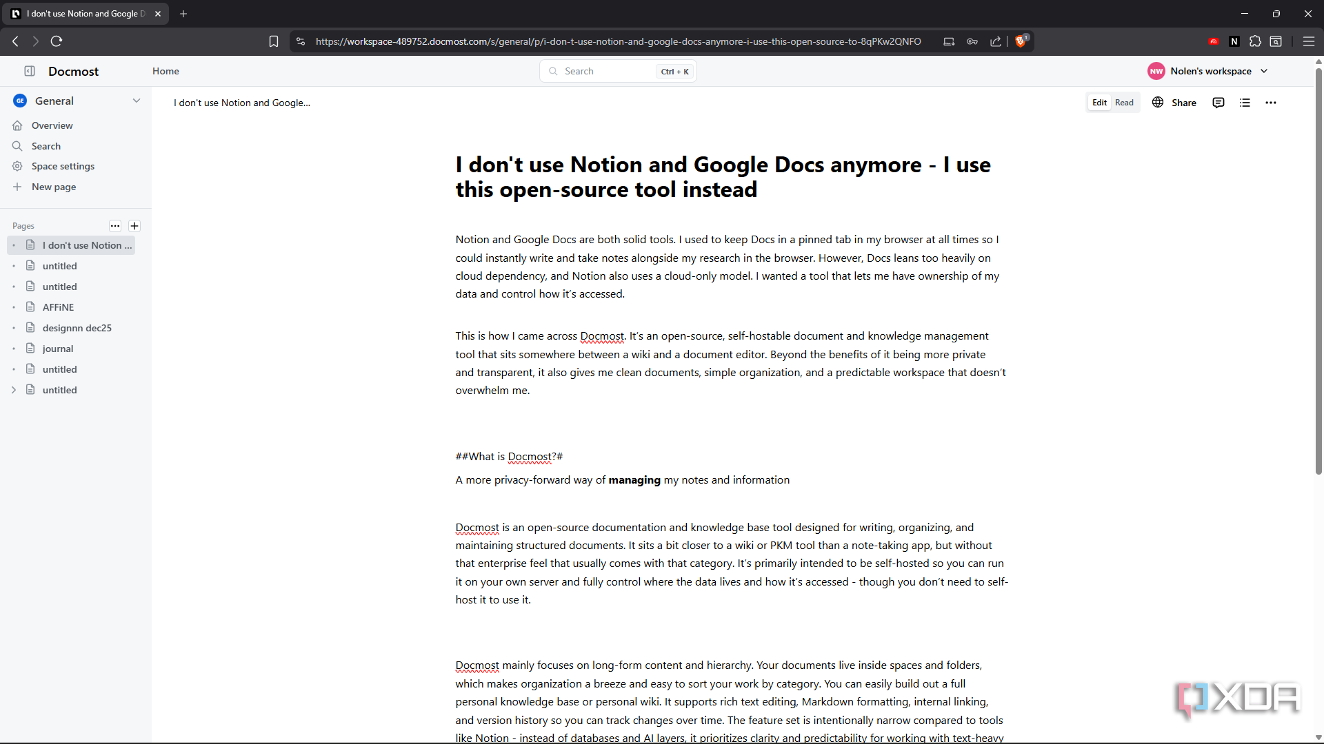 I don't use Notion and Google Docs anymore — I use this open-source ...