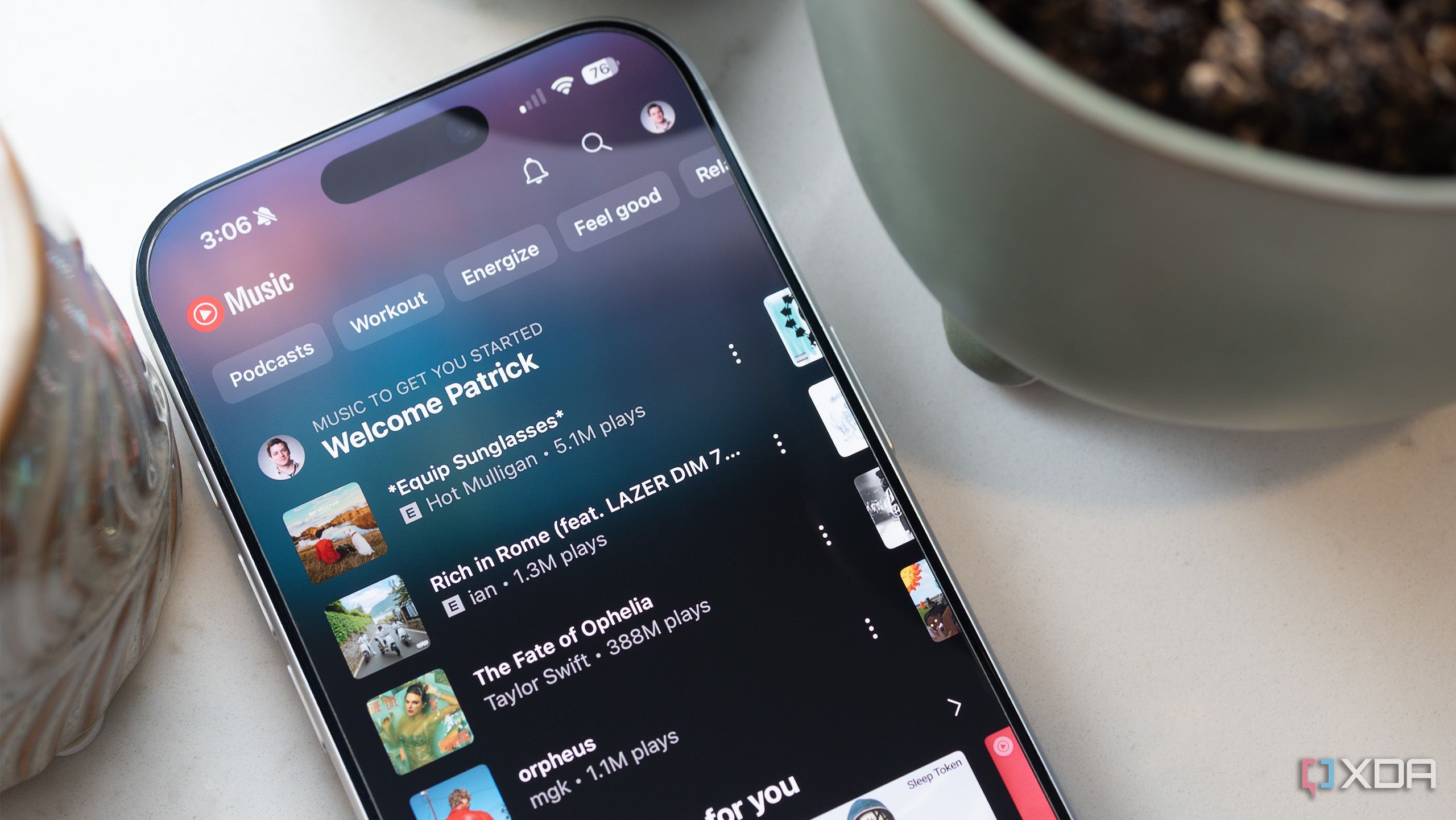 YouTube Music on an iPhone 17 Pro 