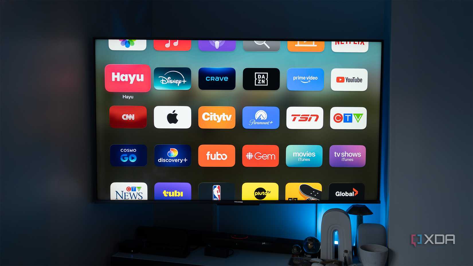 The Apple TV's home screen