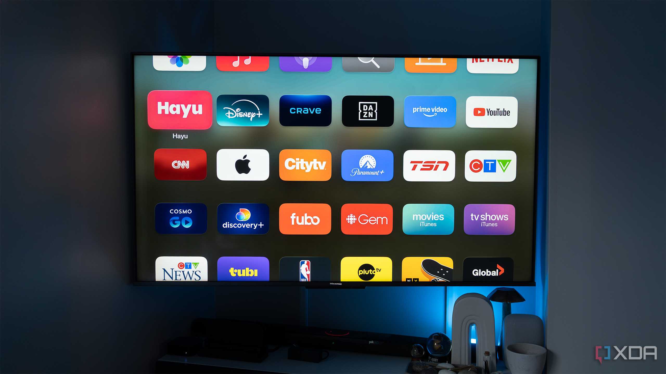 The Apple TV's home screen