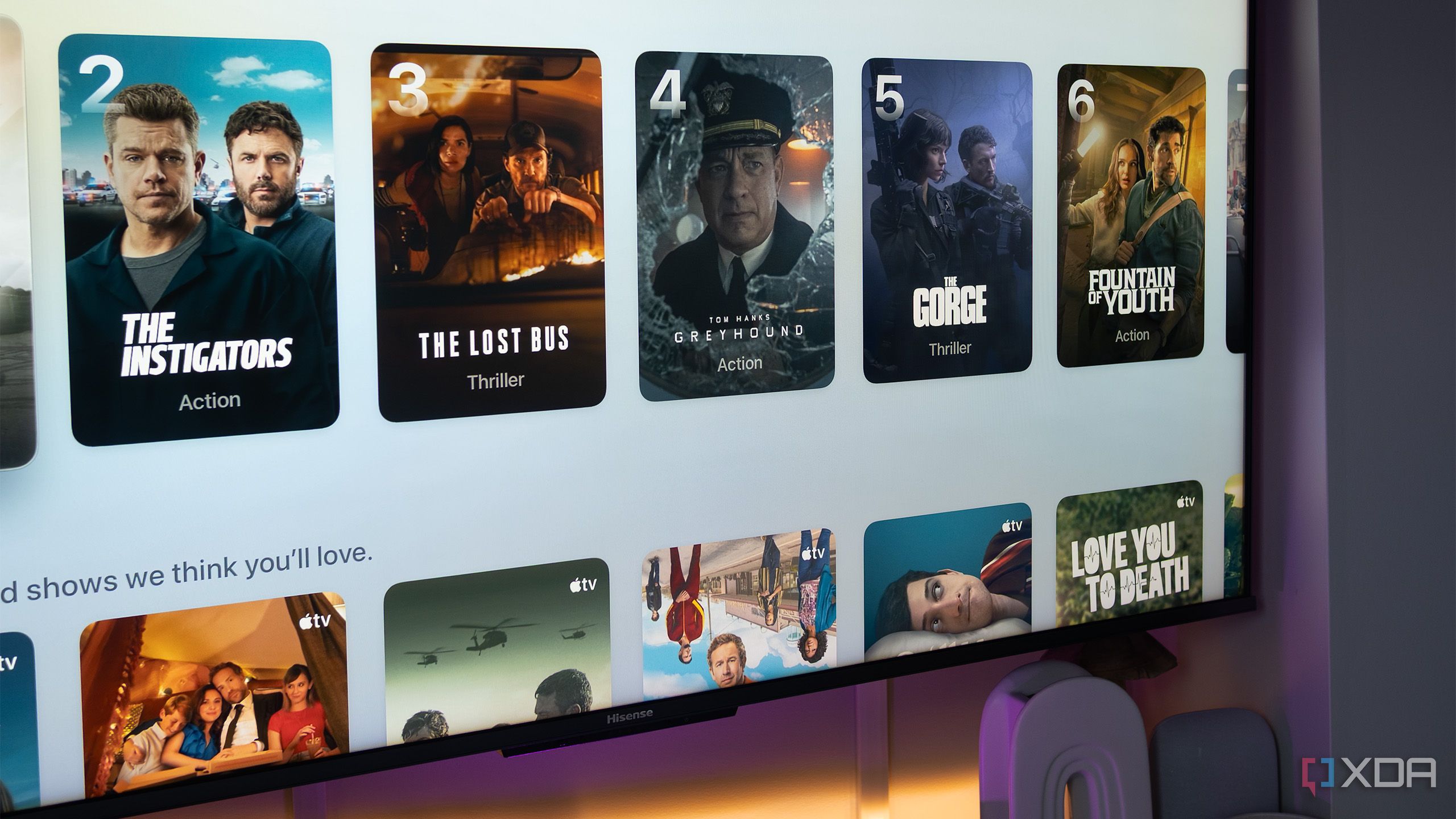 The Apple TV+ app's menu 