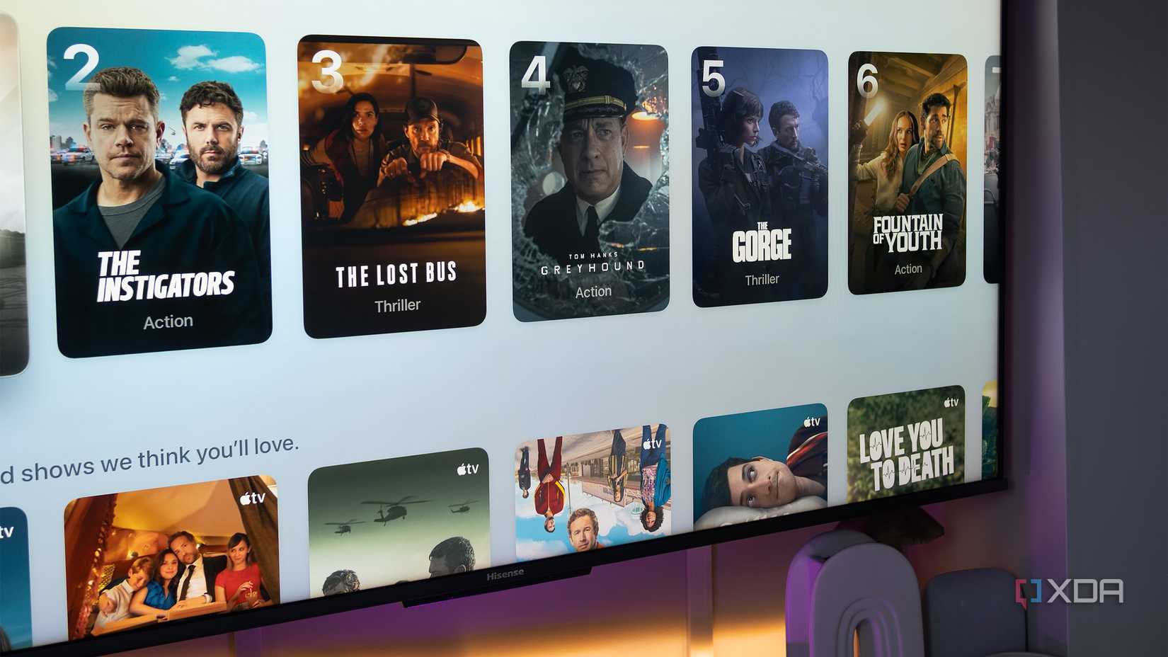 The Apple TV+ app menu 