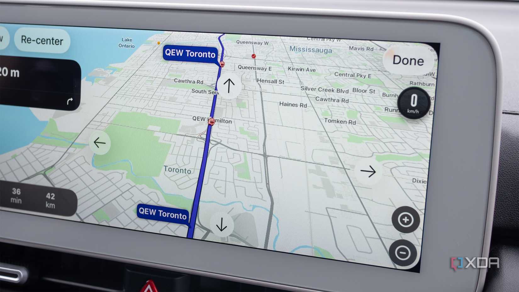 Waze on CarPlay zoomed out with other users on the screen