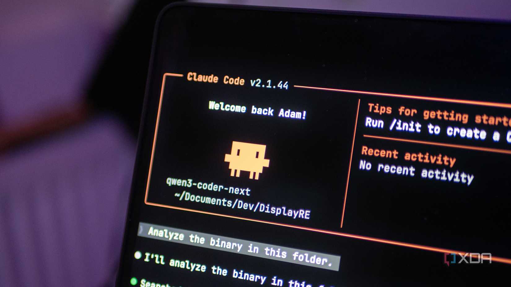 Claude Code connected to Qwen 3 Coder Next