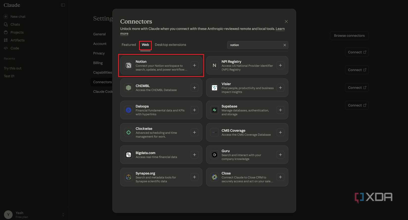 Conexión de Claude Notion de Claude