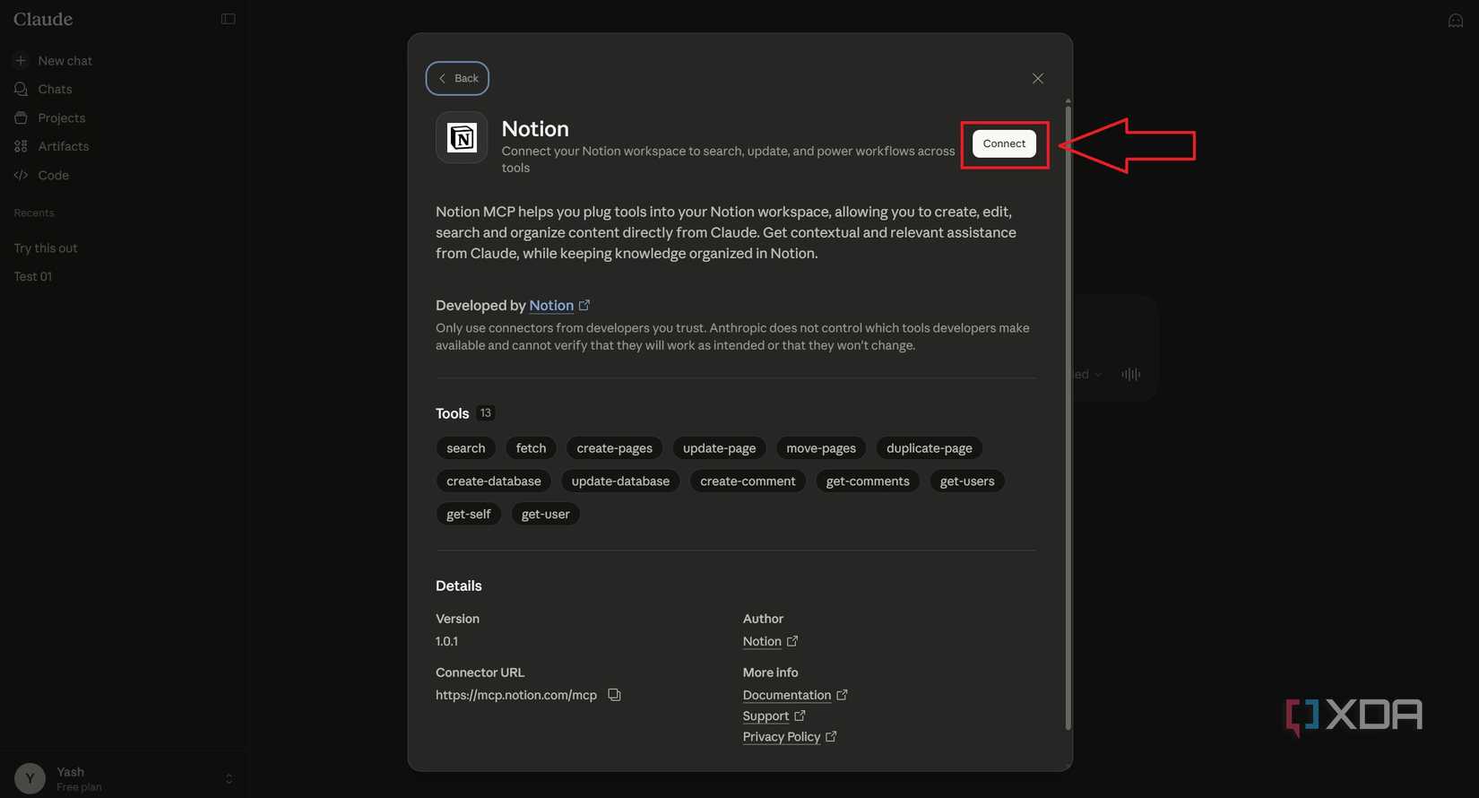Conexión de Claude Notion de Claude