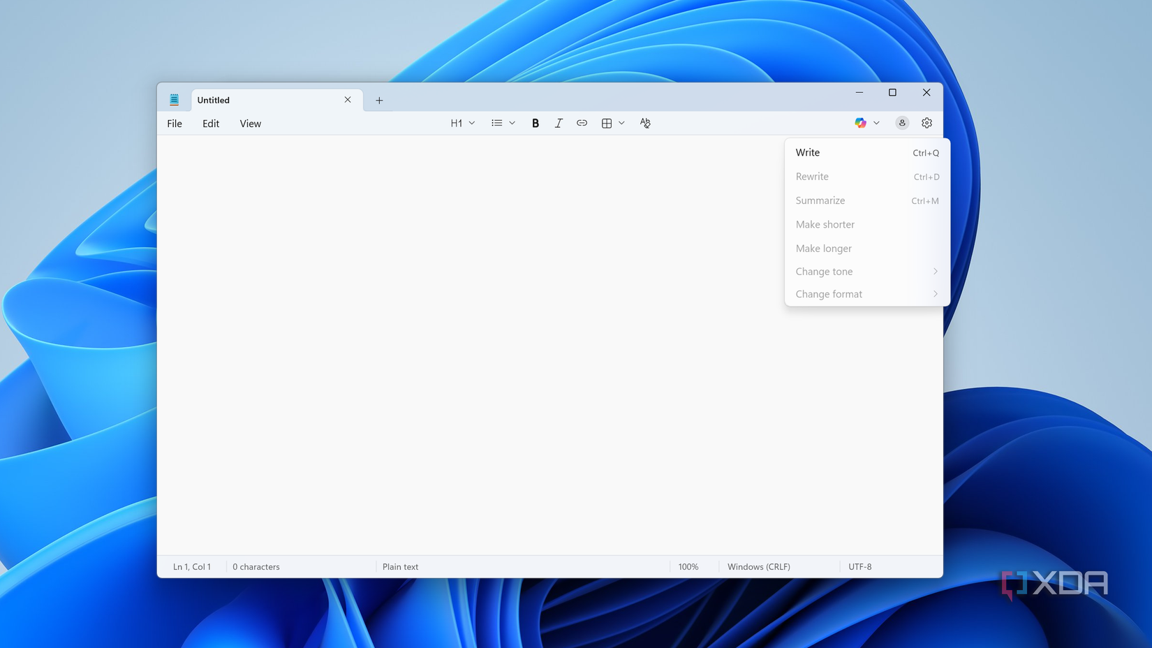 copilot in notepad in Windows 11