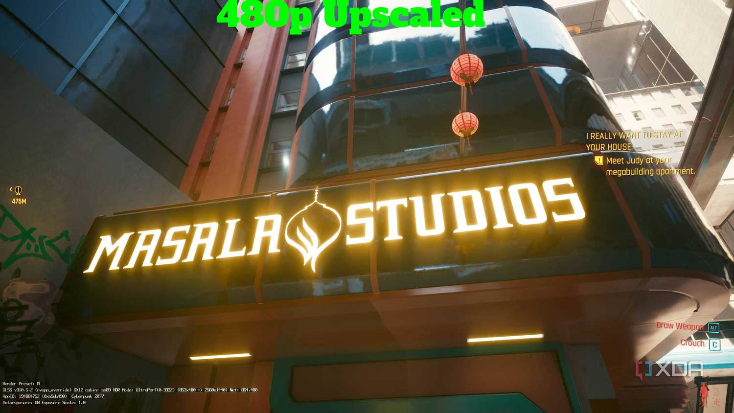 Cyberpunk 2077 480p upscaled dlss