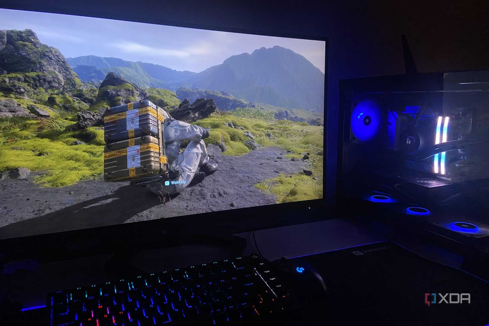 Image of Death Stranding running on a gaming PC. 