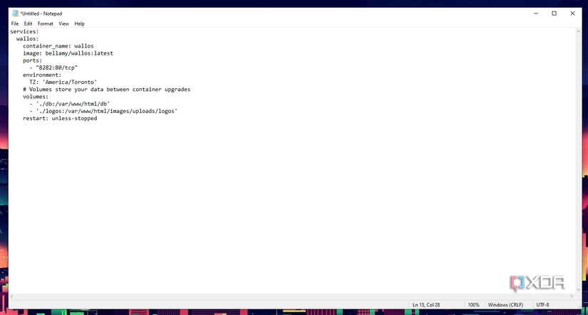 একটি মৌলিক ডকার রচনা ফাইল