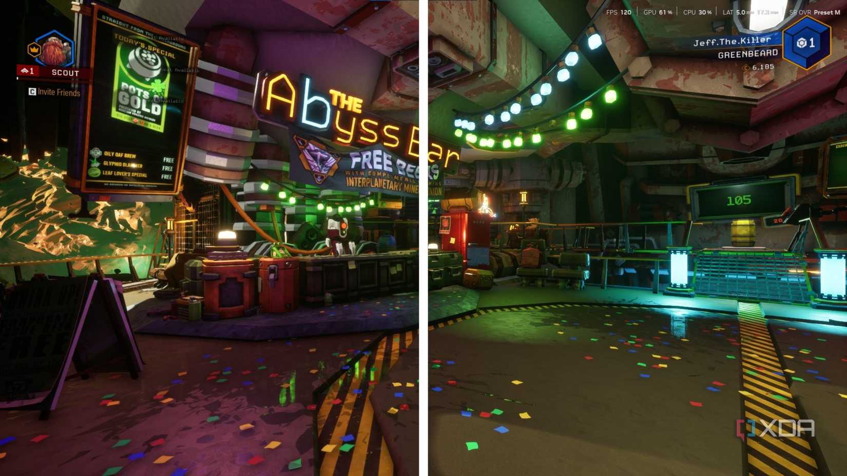 A side-by-side comparison of native resolution vs DLSS 4.5 on Deep Rock Galactic. 