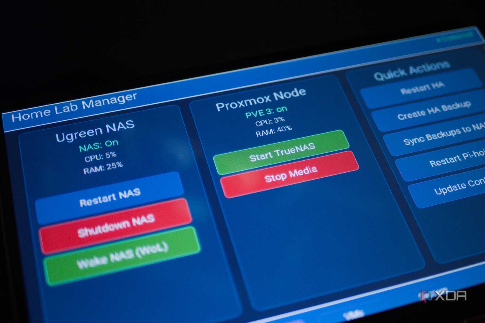 Ugreen NAS and Proxmox node on Elecrow CrowPanel Advance 10.1-inch ESP32-P4 display