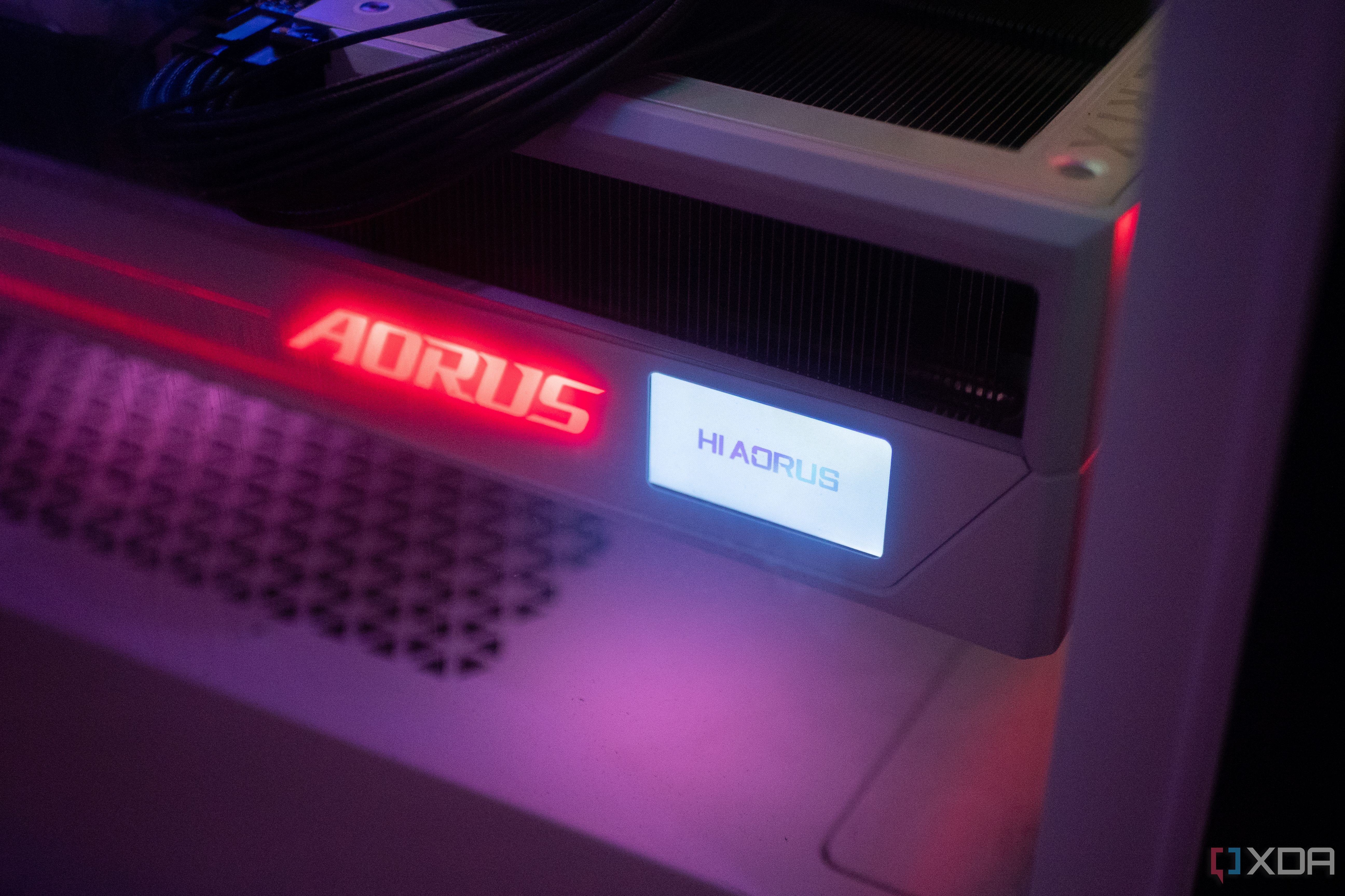 Screen on Gigabyte RTX 5090 showing 