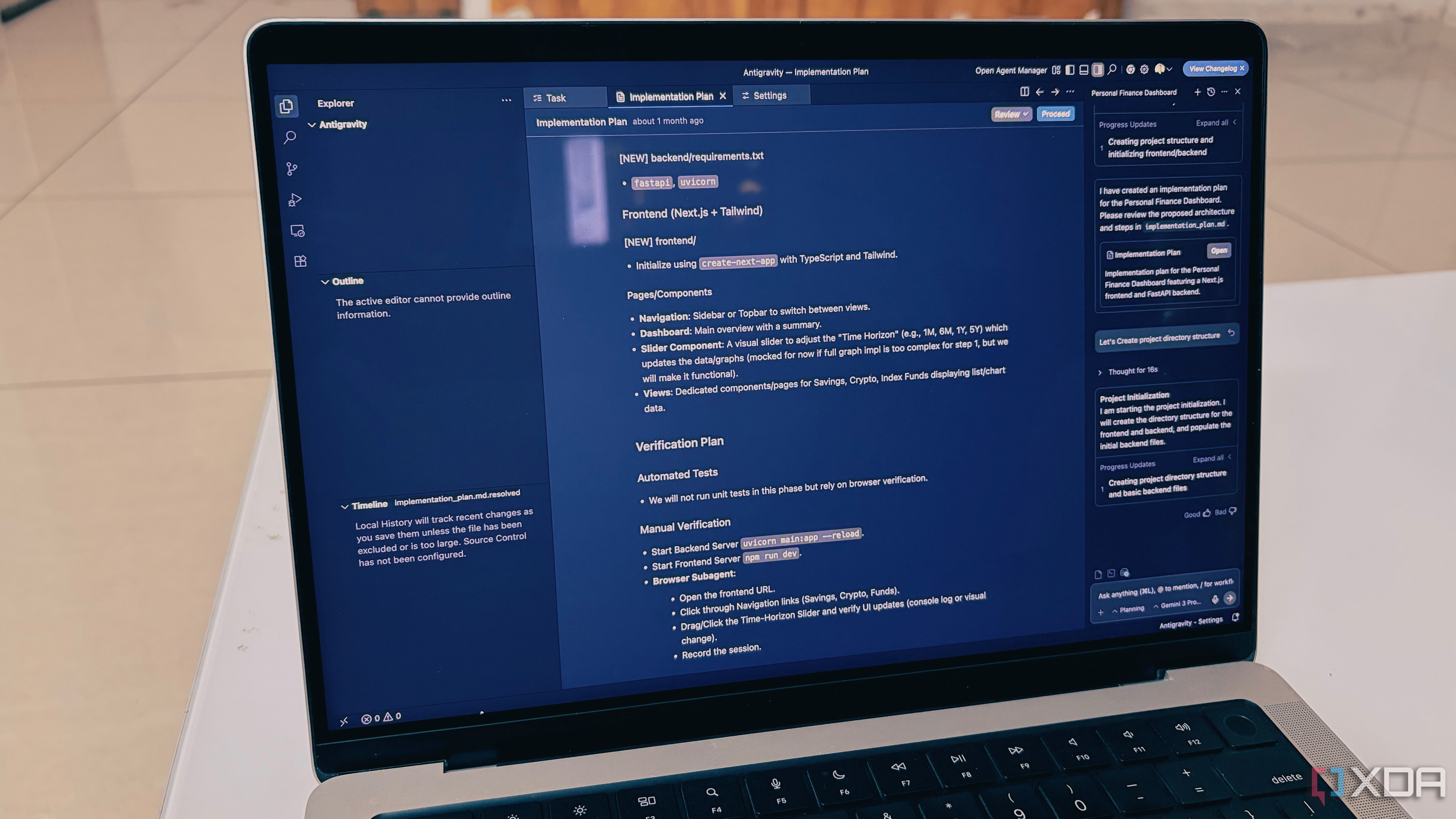 creating a project on Antigravity