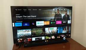 Google TV home screen on a 4K TV