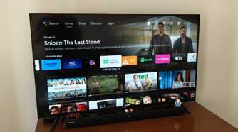 Google TV home screen on a 4K TV