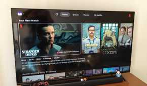Netflix app home screen on Google TV on a 4K TV