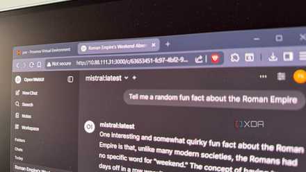 A photo of a browser showing a locally hosted AI LLM