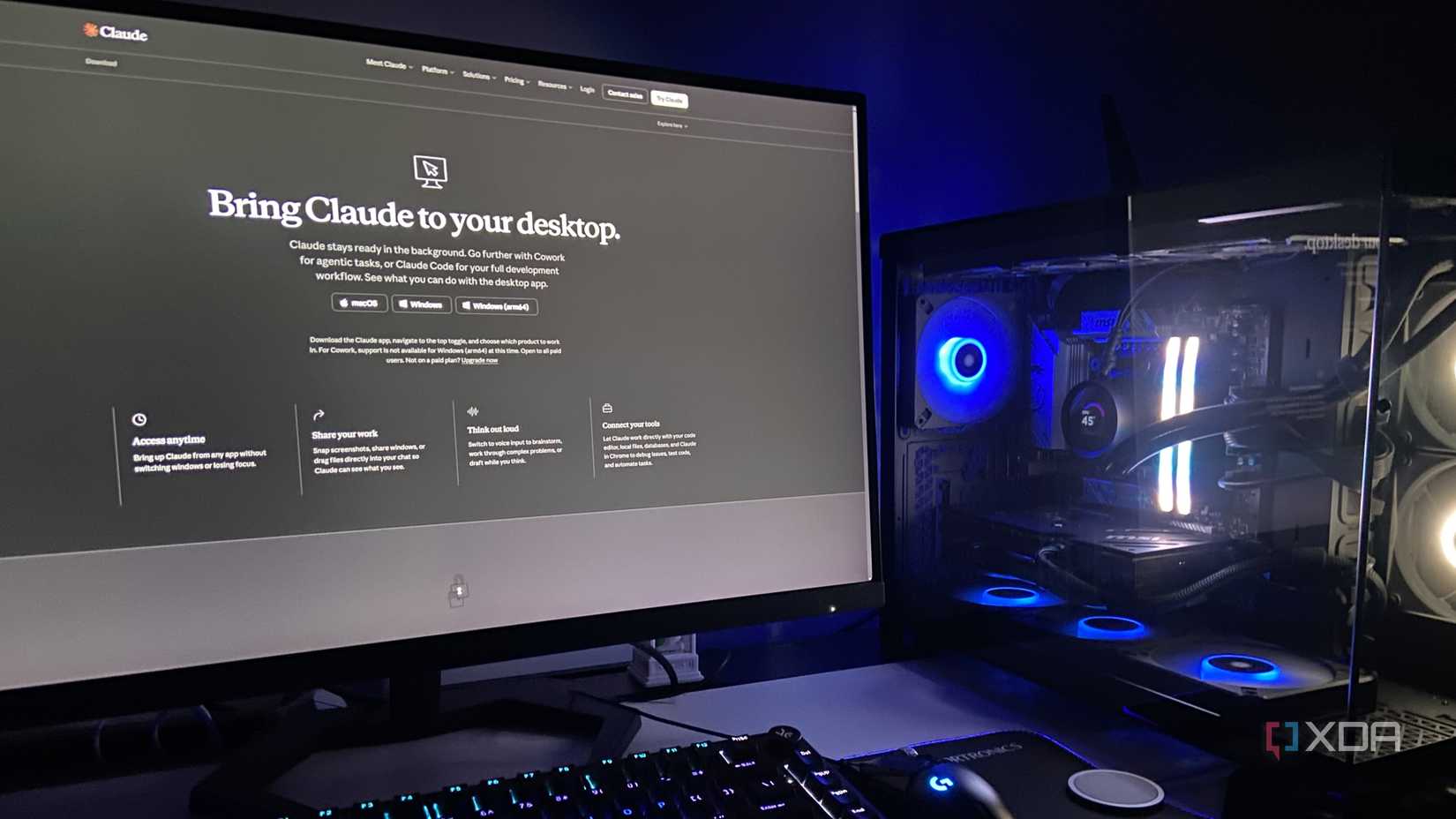 Claude running on a PC.