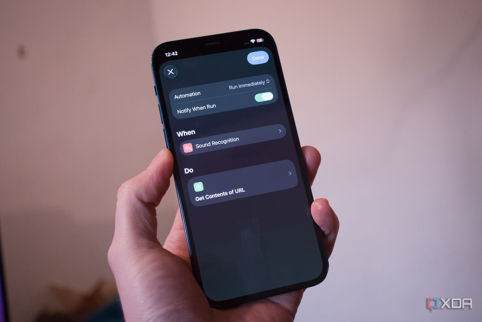 Sound recognition automation on iPhone 12