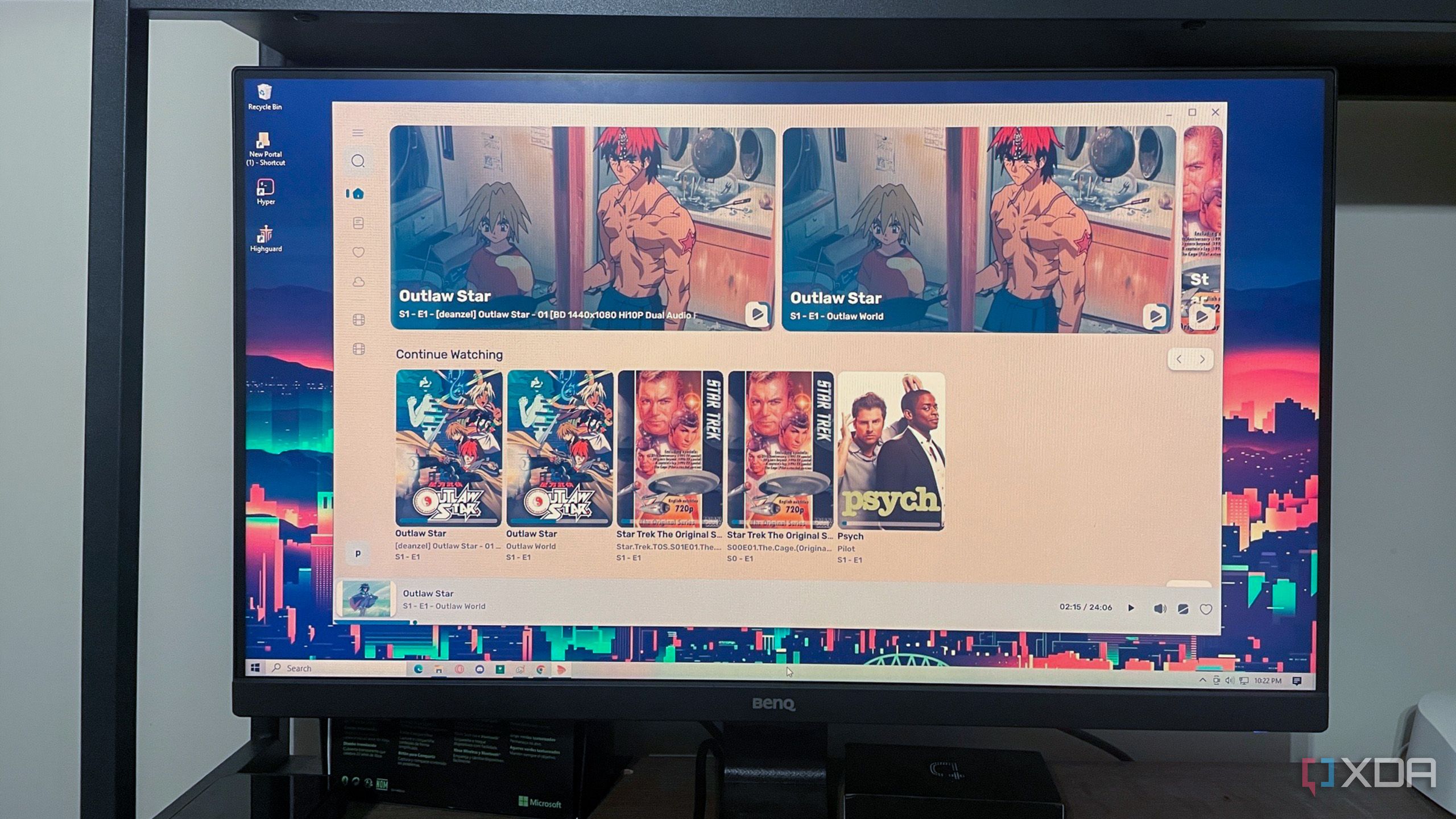 Jellyfin running on a computer