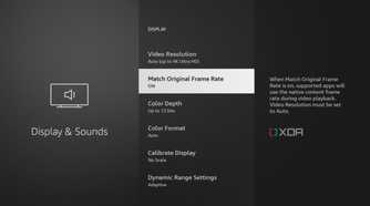 Match Original Frame Rate settings in Fire TV Stick