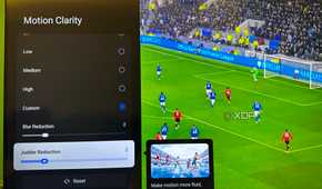 Motion Clarity settings on a Smart TV.