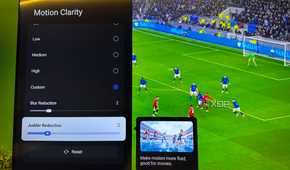 Motion Clarity settings on a Smart TV.