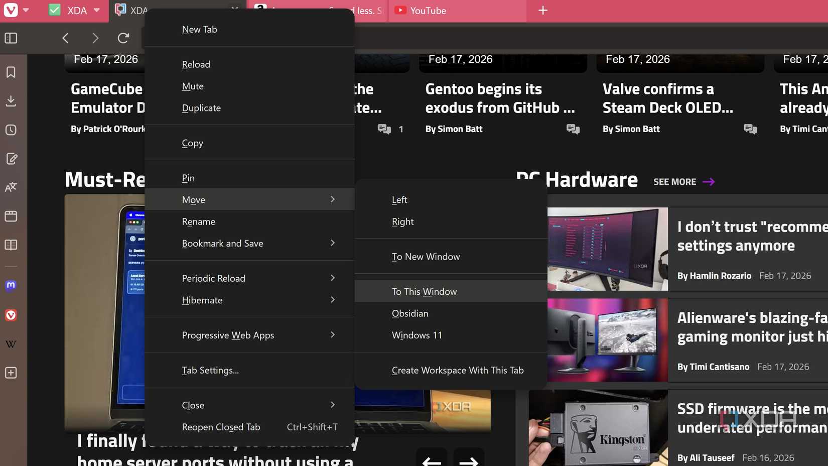 4 Vivaldi Workspaces features that make tab chaos manageable