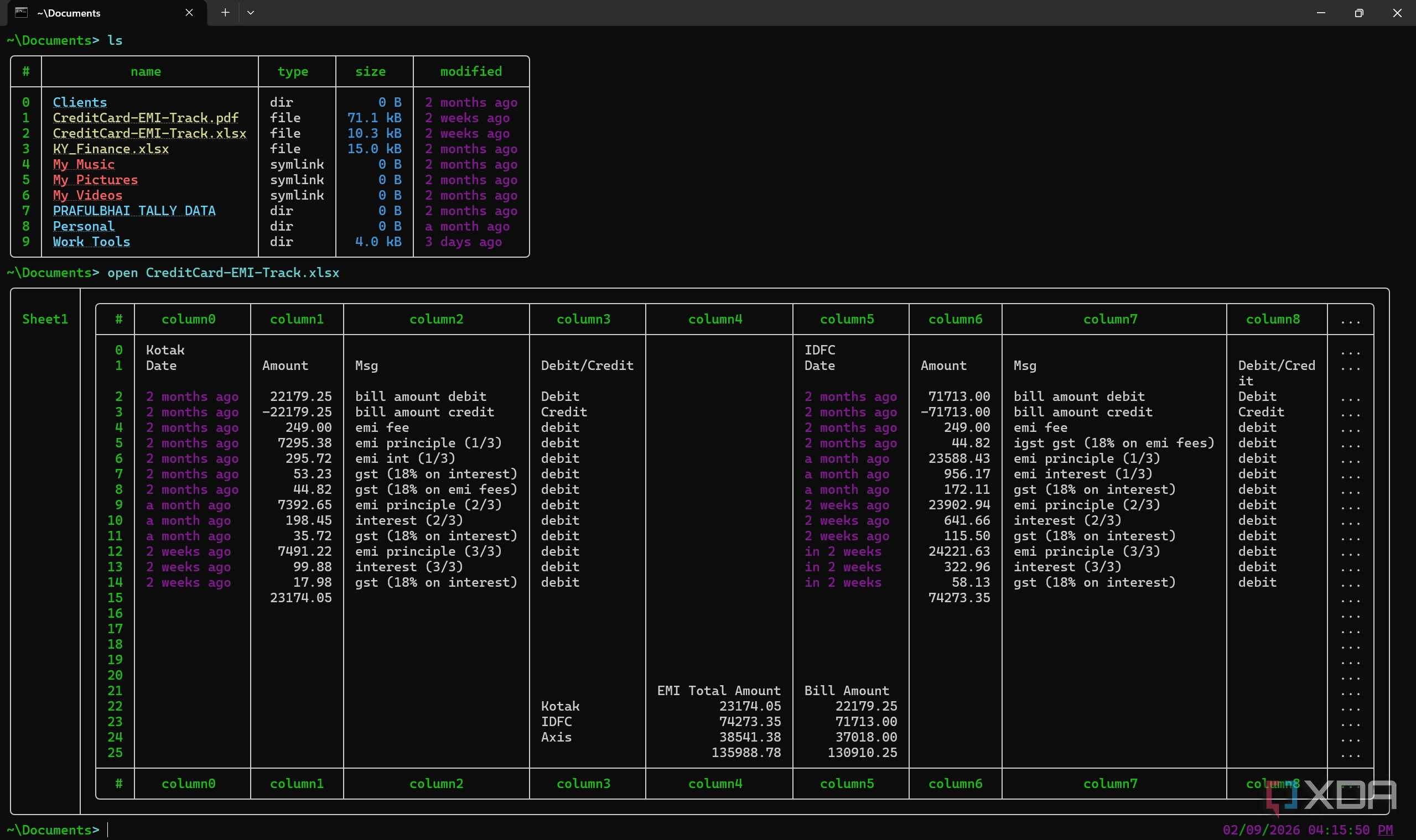 Example Table Shell I started using a shell that treats my terminal like a spreadsheet, and ...