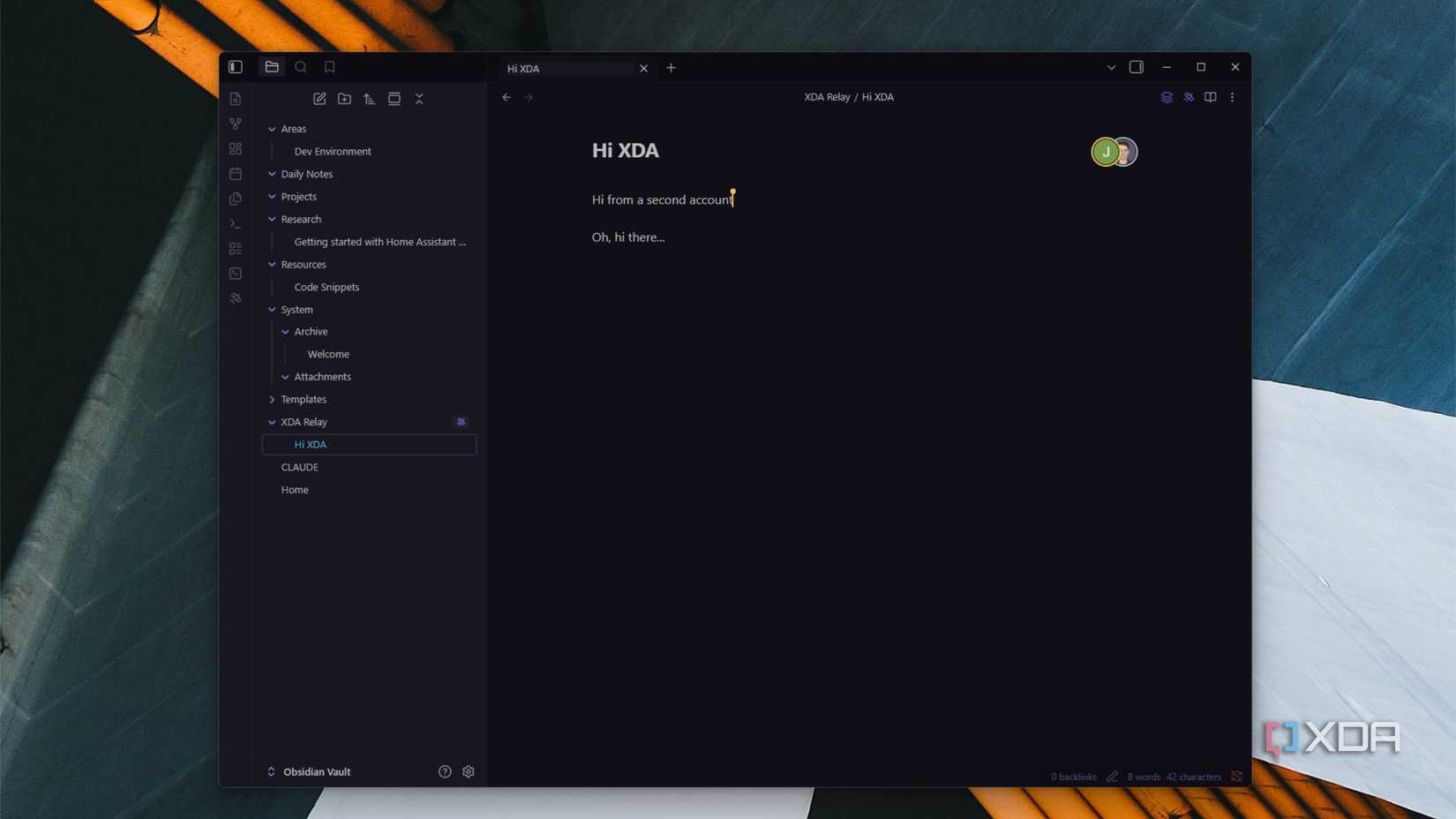 two users in the same obsidian note