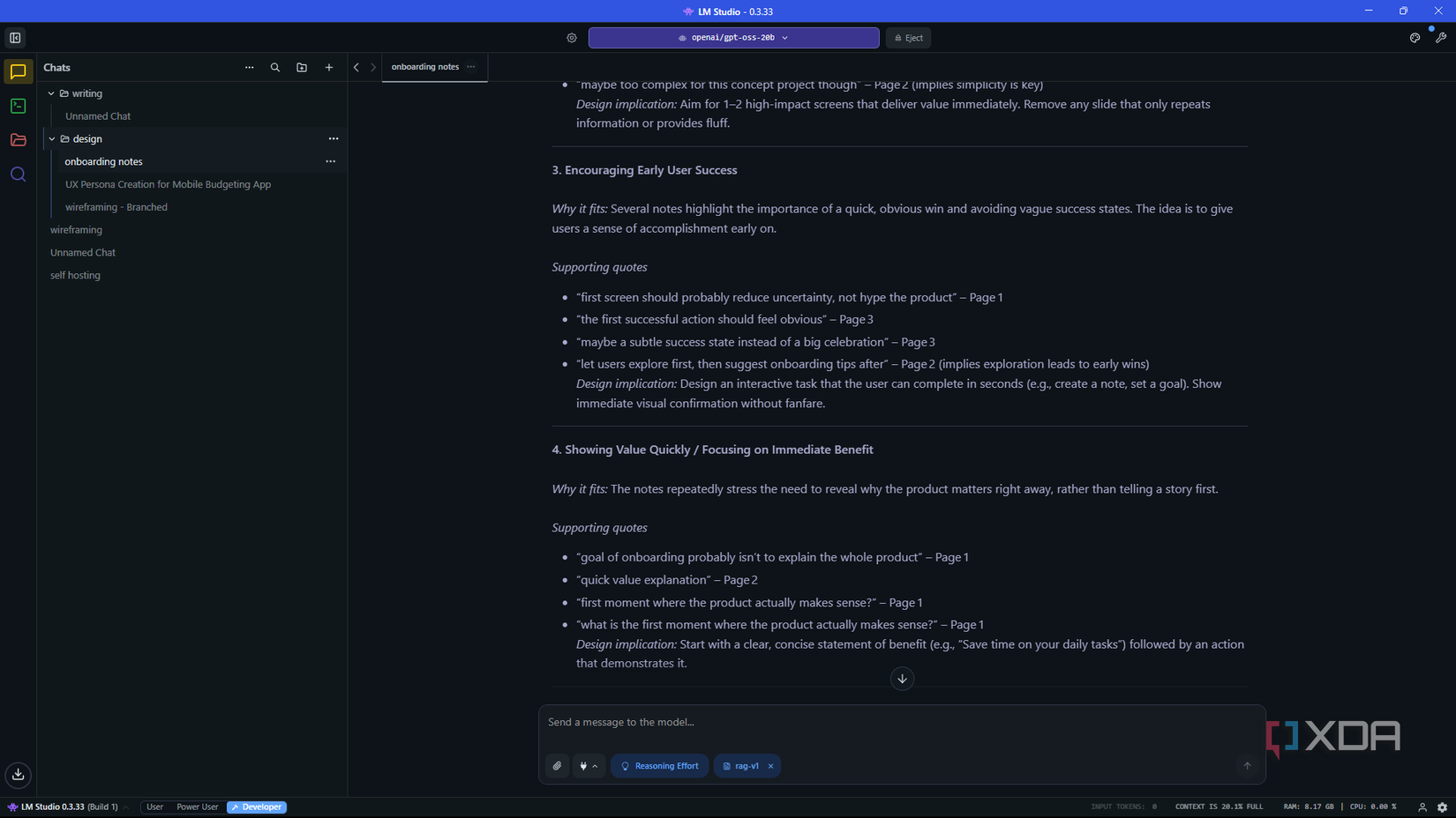 Organizar chats de LM Studio