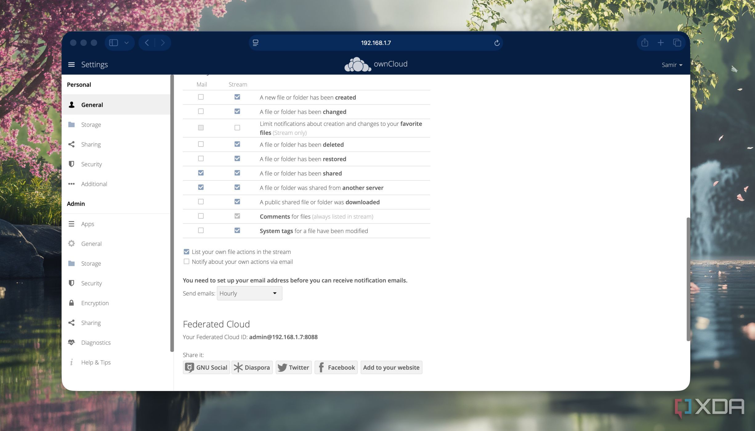 General Settings in ownCloud