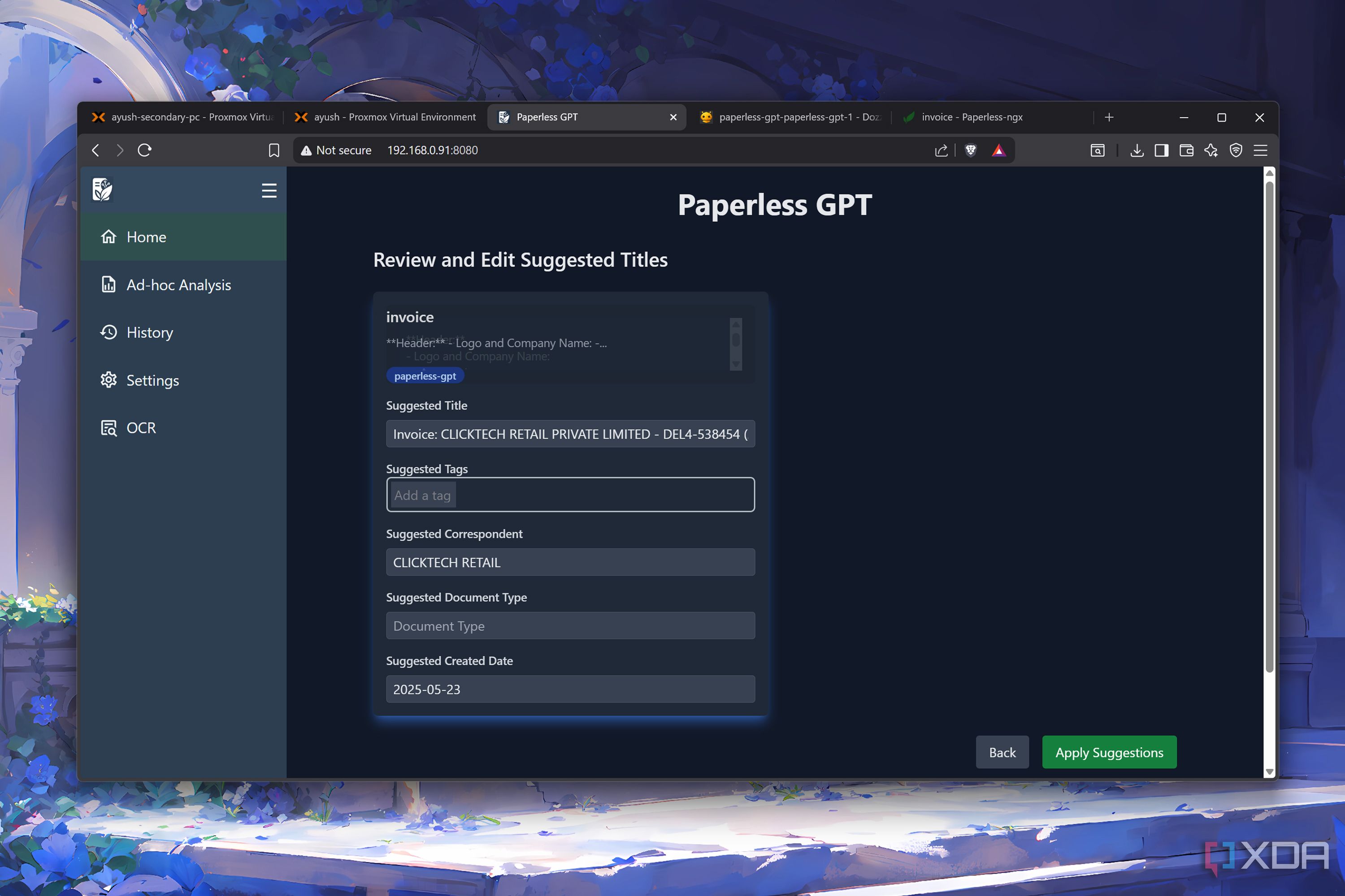 I use my local LLMs with this self-hosted tool to manage documents in ...